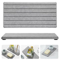 Razborci 2PCS Instant Dry Diatomite Stone Counter Makeup Tray Organizer, Fast Drying Caddy Kitchen Sponge Holder Mat, Bathroom Vanity Toothbrush Bottle Dispenser Soap Dish Rack, Light Gray, 8"x 3.8" - color: 2pcs - 8"x 3.8" - Light Gray