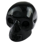 mookaitedecor 1 Inch Black Obsidian Crystal Skull Sculpture Set of 5, Hand Carved Gemstone Statue Figurine Collectible Healing Reiki - color: Black