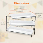 Lifewit 3 Tier Serving Tray, 36 x 17 cm/14 x 6.5" White Plastic Tiered Food Serving Platters, Rotating Tiered Tray Stand for Party with Black Collapsible Metal Stand, Dessert Table Stands for Cookies - size: 14" x 6.5", style: Rotatable