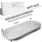 Instant Dry Sink Tray, Anti-Slip Stone Sink Caddy, Durable Kitchen Sink Organizer, Quick Dry Water Absorbing Stone Tray for Bathroom Counter, Stone Soap Tray -White - color: White Wooden Foot 4circles Large