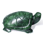 Jade Turtle Statue Natural Jade Gemstone Cute Animal Sculpture for Longevity and Luck 3 Inch - color: Green Jade Turtle-1