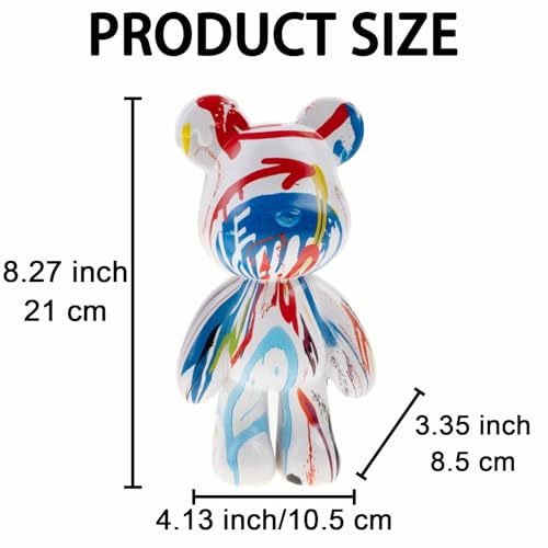 Bear Sculpture, Resin Animal Statue for Home Decor, Abstract Bear Decor for Office, Living Room, Bedroom on Table, Shelf, TV Cabinet (Modern Decor) - color: Modern Decor