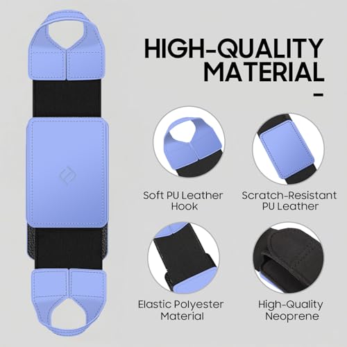FINTIE Universal Tablet Hand Strap Holder for 9-11 Inch Tablets eReaders, 360 Degrees Swivel PU Leather Secure Portable Adjustable Handle Grip for iPad, Galaxy Tab and 9-11" Tablets (Blue) - color: Blue