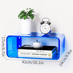 Acrylic Floating Nightstand, Bedside Table, Nightstand Shelf Wall Mounted Bedside Shelf (Blue, Small) - color: Blue