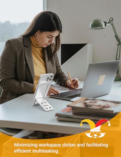 Aoviho Phone Stand for Desk, Ultra-Thin Foldable Aluminum Phone Holder, Portable Travel & Office Cell Phone Stand Compatible with iPhone 17 16 15 14 13 12 Pro Max, Fits 3.7"-7" Devices, Silver - color: Silver