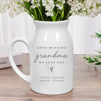 Personalized Grandma Ceramic Vase - Custom Good Morning Grandma We Love You Flower Vase with Grandkids Names, Unique Gift for Mom, Nana, Gigi, Mother's Day, Birthday - color: Style 01