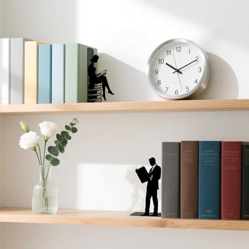 Metal Bookends Lovers Bookends Decorative Modern Book Ends for Shelves Bookshelf Home Office Desk Reading Decor Space-Saving Desk Organizer Decorative Shelf Stoppers for Books - style: Lovers Decorative Bookends