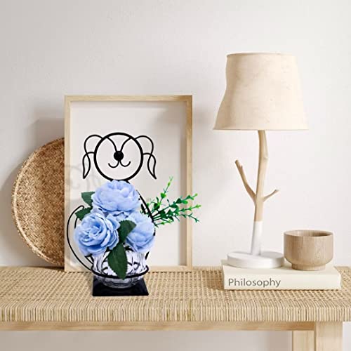 Desktop Glass Planter Vase Holder, Metal Dog Plant Terrarium Stand for Plants Creative Decorations for Home Patio Lawn Garden … - color: Dog