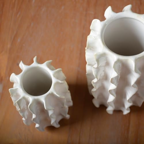 SEINHIJO Ceramic Flower Vase Modern Decor Sculpture Home Gift Statue for Tabletop Bookshelf Art 5.1 Inch - size: Medium