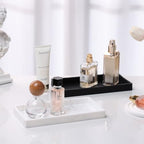 Bathroom Vanity Tray, 7.9'' Silicone Kitchen Sink Soap Tray, Toilet Tank Desk Organizer, Perfume Tray, Coffee Table Tray (Marble White) - color: Marble White