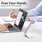 Cell Phone Stands, Desktop Stand, Luxury Nature Wood Simple Phone Stand, Compatible with iPhone & All Cell Phones, Ultra-Stable, Portable & Non-Slip Design, 2 Pieces, White - color: White
