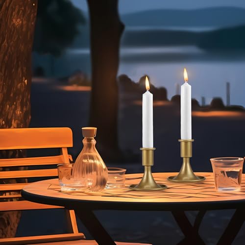 Candlestick Holders,Gold Taper Candle Holder,Metal Candles Sticks Holders,Candle Holders for Table Centerpiece Wedding Christmas Table Decor, Set of 6 - color: Gold