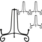 HENABLE 4PCS Premium Black Iron Plate Stands for Display 6 Inch, Decorative Solid Metal Plate Holders for Displaying, Mini Easel, Frame, Book, Card, Plaque, Bowl, Picture Stands for Display - size: 4PCS 6IN