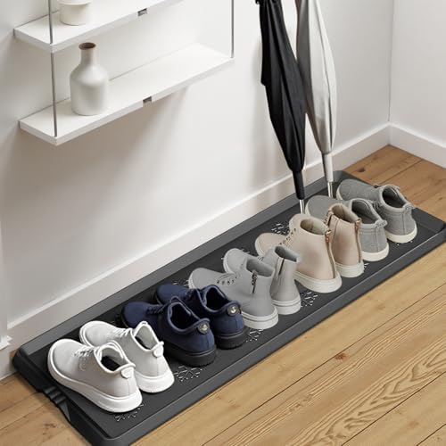 Azadx Heavy Duty Boot Trays Natural Rubber Shoe Mat Tray for Entryway Large Boot mat Tray Multi-Purpose for Outdoor Door Mats 16x42 Inch 2 Pack - size: 16" x 42" 2pack