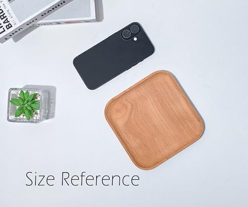 Small Square Wooden Tray – 5.9 Inch Decorative Tray for Coffee Table, Ottoman, Serving Food, Snacks, or as Cup Coaster – Snack Tray, Mini Serving Platter, Bathroom Countertop Organizer - color: 5.9"-suqare-1 Tray