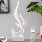 Resin Art Statue Minimalist Figurines Abstract Sculpture Desk Table Sculpture Ornaments for Home Bedroom Living Room Garden Office - White