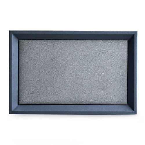 PU Leather Jewelry Valet Catchall Flat Tray Jewelry Display Holder Showcase Organizer Tray Nightstand or Dresser Organizer(Small,Blue) - color: Blue, size: Small