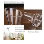 Hand-Made Blown Art Bud Glass Vase, Clear Glass, Oblong Shape, Modern Style, Thread Pattern, Stemless, Perfect for Home Decorations