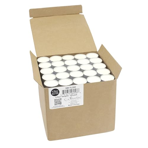 Stonebriar Unscented Long Burning White Tealight Candles, Bulk Pack, 6-7 Hour Burn Time, Smokeless Tealights for Parties, Weddings, Home, 200 Count - size: 200 Pack