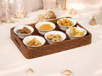 Vesta Homes Acacia Wood Serving Tray for Home/Kitchen/Restaurant/Office Organizer/Dining Table | Premium Serving Trays | 38 x 25 x 5 cm | Handcrafted in India - size: 15" x 9.8" x 2" (Single Tray)