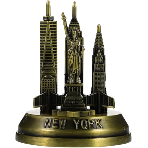 VILLCASE New York Landmark Architecture Model 3.34 Inch Metal Statue Home Decor Accent for Office Desk and Living Room