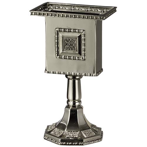 Nickel Havdalah Candle Holder 5.6 Inches Octagon Havdalah Candle Holder, Elegant Jewish Hanukkah Candleholder Stand - color: Octagon Havdalah 3
