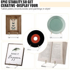 RattanView Acrylic Easel Book Stand 4 x 6 x 6 Inch for Display Clear Plate Stand with Adjustable Gold-toned Hardware Easel Plate Picture Display Holder for Cookbook Picture Frame Magazine