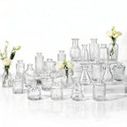 RUCKAE Small Clear Bud Vases Bulk 22 Pack Mini Flower Glass Vases for Centerpiece Table Wedding Decorations Home Decor Party - style: Transparent 22 Pack