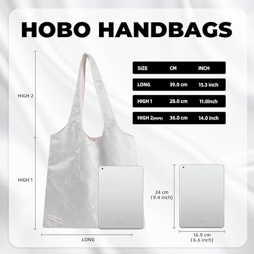 DGAZ Designer Shoulder Bags for Women, Luxury Tote Bag with Zipper, Large Shoulder Hobo Bags - color: Snowflake