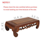 GOLDY&WENDY Chinese Wooden Base Handmade Rosewood Carved Craft Pedestal Vase Plant Buddha Ornamental Stone Stand - size: 11.0x5.5x3.0 in