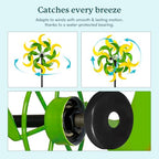 87" Wind Spinner Outdoor with Solar Light, Large Metal Wind Sculptures Spinners, Windmill for Garden Yard Patio Lawn Decor-Verdant Moon (23" W x 87" H) - size: Verdant Moon