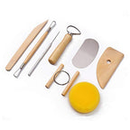 S & E TEACHER'S EDITION 8 Pcs Pottery & Clay Sculpting Tools, Double-Sided, Smooth Wooden Handles. - size: 8 PCS