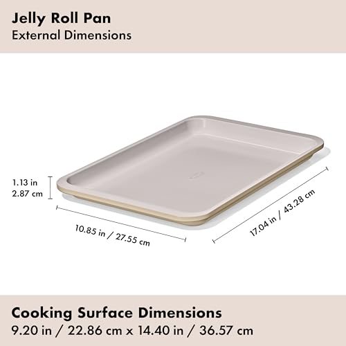 OXO Good Grips Non-Stick Pro Ceramic Coated Metal Bakeware Jelly Roll Pan – Biscuit - color: Biscuit, size: Jelly Roll Pan