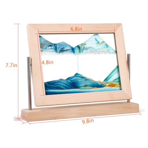 Bochino Moving Sand Art Picture Dynamic Sand Picture 3D Sand Art Frame Sandscape Moving Sand Picture for Home & Office Décor - color: Sky Blue
