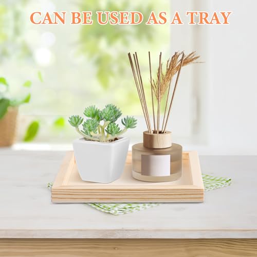 6-Pack Unfinished Wooden Trays - 4.7 x 4.7 in Small Square Serving Trays for Montessori, Crafts, Home Décor, and DIY Projects