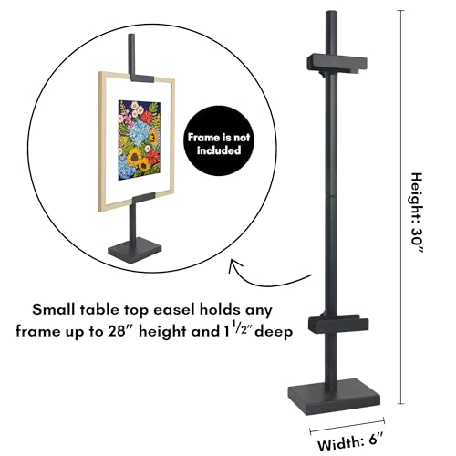 Americanflat Adjustable Tabletop Easel Stand for Picture Frames up to 28" - Ideal Picture Frame Stand to Display Art, Signs, or Photos - Use Easel Stands for Home or Events - Black - size: 28 inch, style: Tabletop Frame Stand