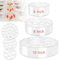 3 Pack Clear Acrylic Flower Vase Centerpiece Round 6/8/10 Inch, Wedding Circular Wide Low Floral Vases with Holes for Dinning Table Home Birthday Party Flower Arrangement