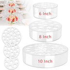 3 Pack Clear Acrylic Flower Vase Centerpiece Round 6/8/10 Inch, Wedding Circular Wide Low Floral Vases with Holes for Dinning Table Home Birthday Party Flower Arrangement