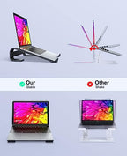 Soqool Laptop Stand for Desk, Ergonomic Detachable Laptop Riser, Aluminum MacBook Stand, Compatible with 12-17'' All Laptops Such as MacBook Pro/HP/Dell/Lenovo, Black - color: Black