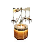 kingnero Lavender Scented Candle Carousel Rotary Candle Holder Spinning Tea Light Holder Birthday Gifts for Women, Mom, Wife, Girlfriend, Sister, Female Friends, (Golden Hummingbird) - color: Hummingbird