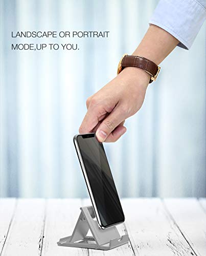 MoKo Phone/Tablet Stand, Foldable Tablet Holder Compatible with iPhone 17/17 Air/17 Pro/17 Pro Max, iPhone 16/Pro/Pro Max/Plus, iPhone 15/Pro/Pro Max/Plus, iPhone 14/Pro/Pro Max/Plus, Gray - color: Gray, size: Small Size