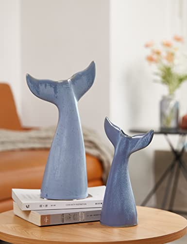 SEINHIJO Ceramic Flower Vase Modern Decor Sculpture Ocean Figurine Statue Table Centerpiece Art for Home Office Gift 8.3 Inch - size: Medium