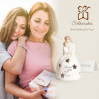 Gifts for Mom from Daughter - Mother and Daughter Figurine - Mom and Daughter Statue - Mother Daughter Gift - Candleholder Statue with Flickering LED - color: Sy0054