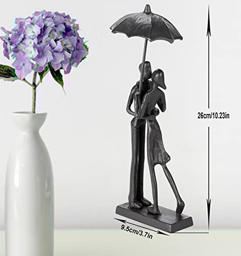 Handcrafted Iron Sculpture - Metal Ornament Couple Figurine Romantic Art Iron Statue,Abstract Modern Accents,Figurines Home Decor