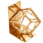 Juvale Gold Bookends - Heavy-Duty Metal Book Ends for Bookshelf Decor - Geometric Square Style for Decorative Books Display for Coffee Table & End Table Decor - 5 x 6 x 3 in, Pack of 2