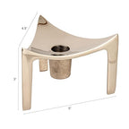 Bloomingville Metal Triangular Footed Taper Holder, Nickel Finish