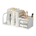 Desk Organizer with 2 Drawer, Desktop File Organizer with 4 Bookends, with Pen Holder, for Home Office School Supplies