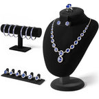 3Pcs Black Velvet Jewelry Display Set, Including Necklace Mannequin Bust Stand, T Shape Bracelet Stand, Ring Finger Jewelry Holder, for Retail Display Organization Home Decor