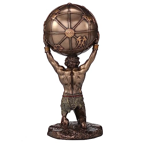 Veronese Design 5 1/2 Inch Atlas The Titan Who Holds The Sky Resin Sculpture Cold Cast Bronze Finish