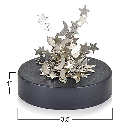 ArtCreativity Magnetic Moons & Stars Sculpture (Set of 2) - Desk Magnet Fidget Toys for Adults, Stress-Relief Office Decor, Stocking Stuffers & Educational Development Toys for Kids